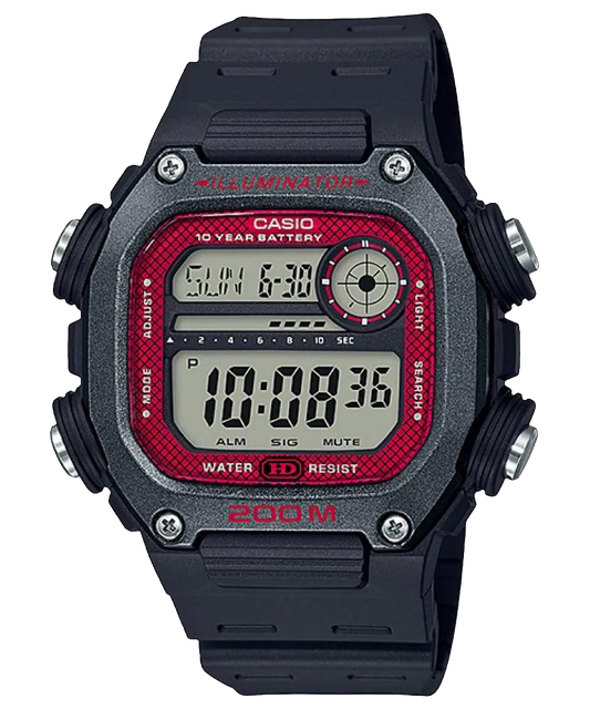 Casio digital resin strap watch with multi-function display DW-291H-1BVDF