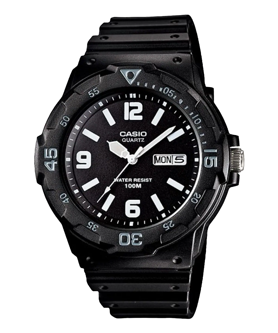 Casio analog watch with black resin band MRW-200H-1B2VDF