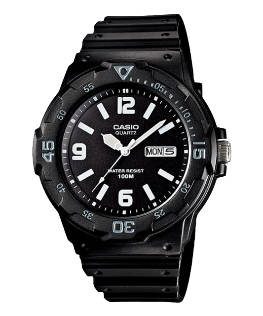 Casio analog watch with black resin band MRW-200H-1B2VDF