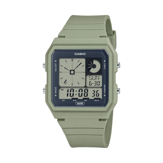 Casio digital resin strap watch with green dial LF-20W-3ADF