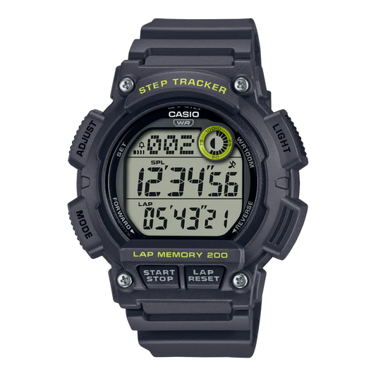 Casio digital resin strap watch with black dial and black band WS-2100H-8AVDF