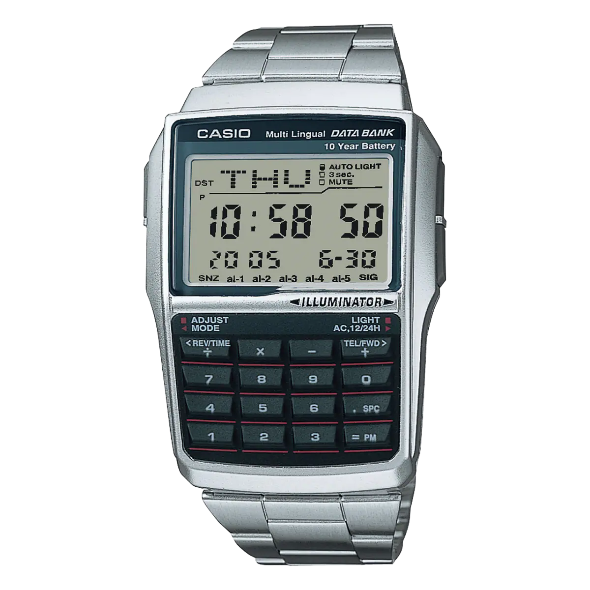 Casio digital resin strap watch with black dial CA-32D-1ADF