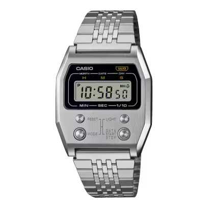 Casio Silver Vintage Digital Watch A1100D‑1DF