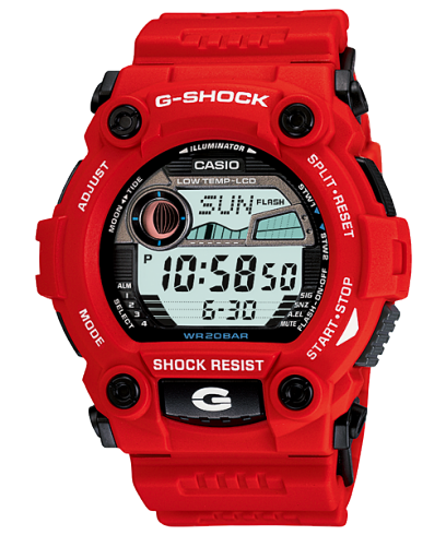 Casio G‑Shock Red Watch with Tide & Moon Graph G‑7900A‑4DR